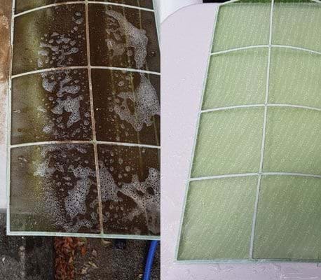 reverse cycle air con filter clean before and after
