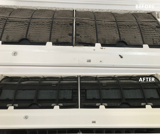 aircon cleaning before and after